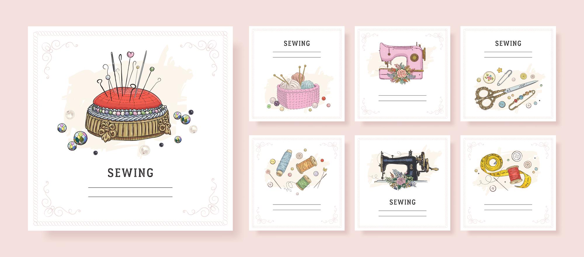 Selection of embroidered sample cards